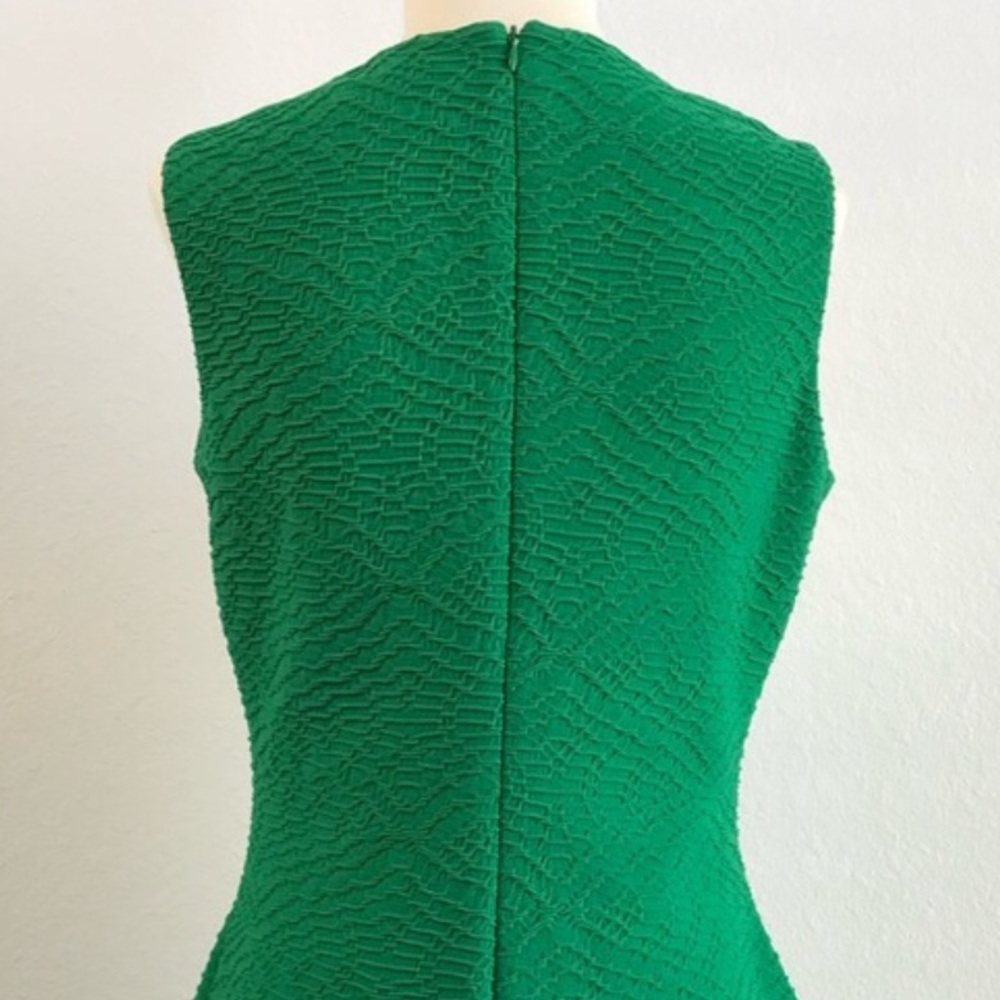 Calvin Klein Green Textured Sleeveless Lined Sheath Dress - Picture 5 of 9